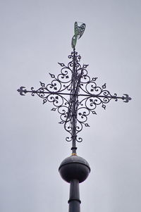 Low angle view of hanging against clear sky