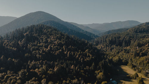 Scenic view of mountains against clear sky