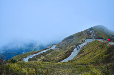 Scenic view of mountain against clear sky