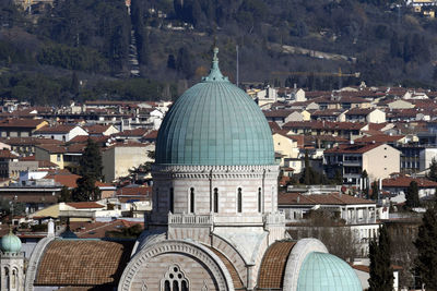 High angle view of buildings in city