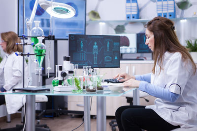 Female scientist working in laboratory