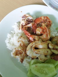 Close-up of seafood in plate