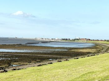 Scenic view of beach against sky