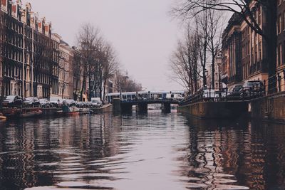 Canal passing through city