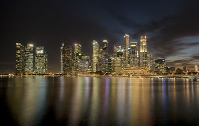 Illuminated city at night