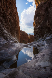 Scenic view of rock formation against sky