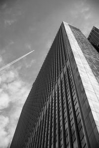 Low angle view of modern building against sky