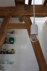 Close-up of electric lamp