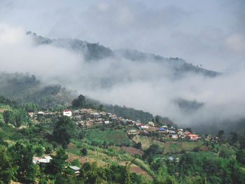 High angle view of townscape against sky