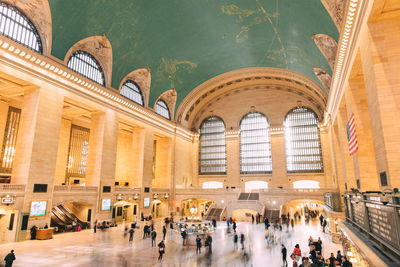 High angle view of people at grand central station