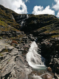 Scenic view of waterfall