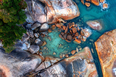 High angle view of rock formations