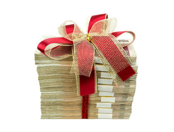 Close-up of heart shape against white background