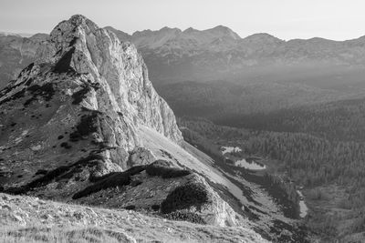 Scenic view of rocky mountains against sky