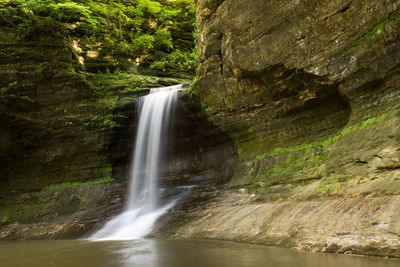 Scenic view of waterfall