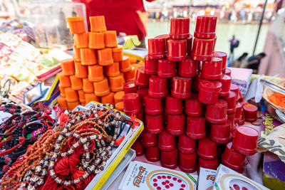 Close-up of colorful candies for sale