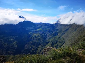 Scenic view of mountain against sky