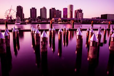 Reflection of city in water