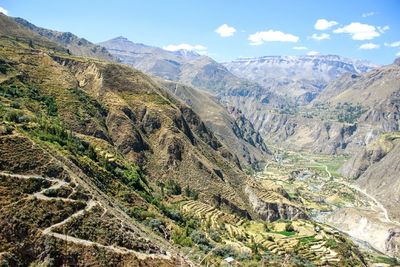 Scenic view of mountains against sky