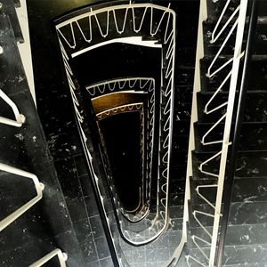 High angle view of stairs