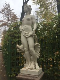 Low angle view of statue in park