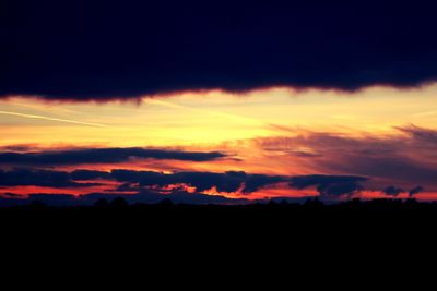 Scenic view of dramatic sky during sunset