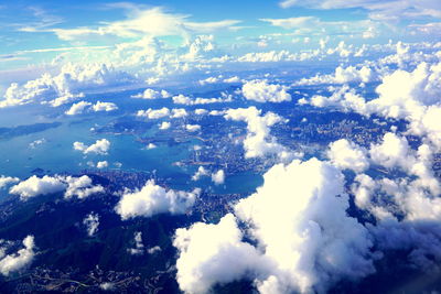 Aerial view of clouds in sky