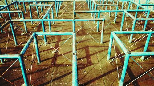 Empty benches in the dark