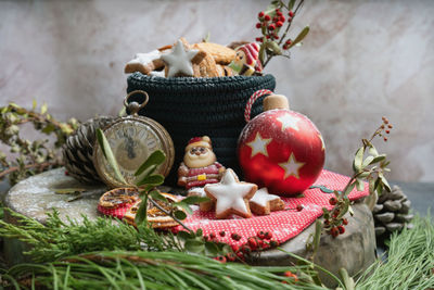 Close-up of christmas decoration