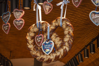 Heart shape made for sale at market stall