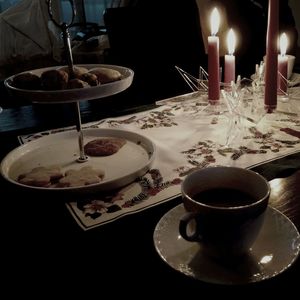 Coffee cup on table