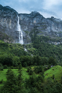 Landscape at stechelberg in lauterbrunnen valley, switzerland