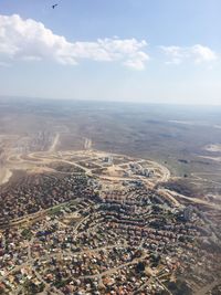 High angle view of cityscape against sky