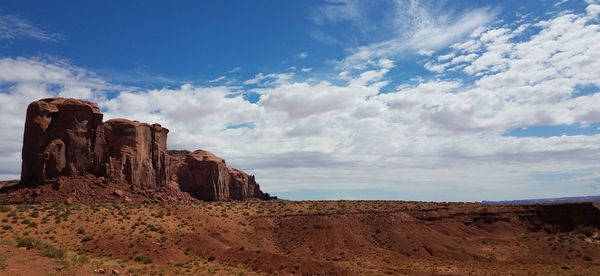 Panoramic view of desert against sky