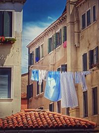 Buildings against blue sky