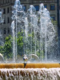 Water splashing in fountain