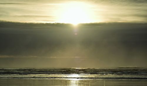 Scenic view of sea during sunset