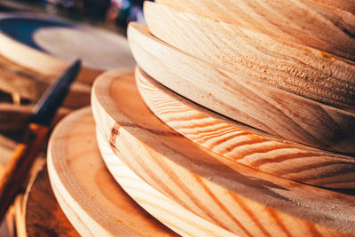 High angle view of bread on table