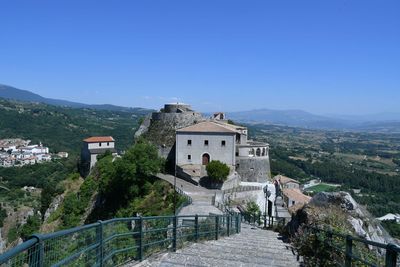 Panoramic view of muro lucano, an old village in the mountains of basilicata region, italy.