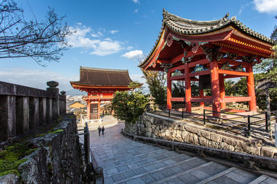 Exterior of temple building against sky