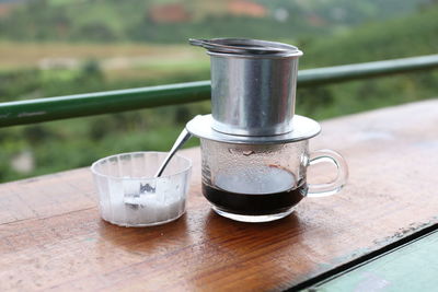 Close-up of drink on table