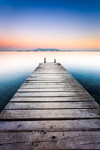 View of pier on lake