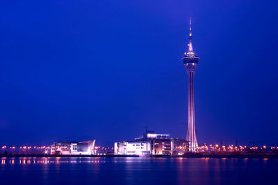 City lit up at night