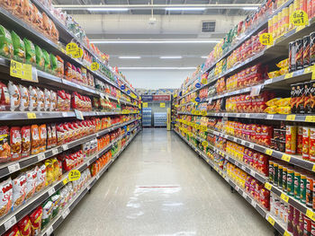 View of market stall in store