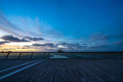 Scenic view of sea against blue sky