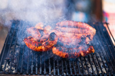 Close-up of food on table