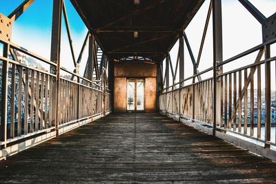 Elevated walkway in city