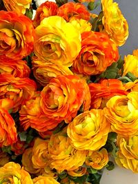 High angle view of rose bouquet