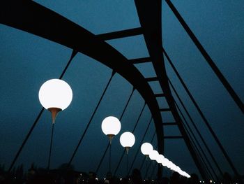 Low angle view of illuminated street light