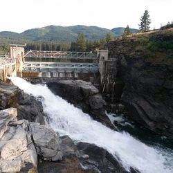 Scenic view of river flowing through rocks